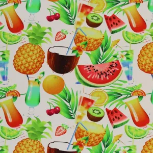 Fruit Cocktails Printed Spandex | Blue Moon Fabrics