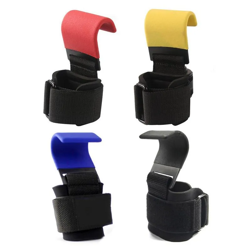 Grip Hook Grips Padded With Wrist Wraps Hand-Bar Powerlifting Gloves Heavy Duty Pull-ups Hooks Gym Training Straps