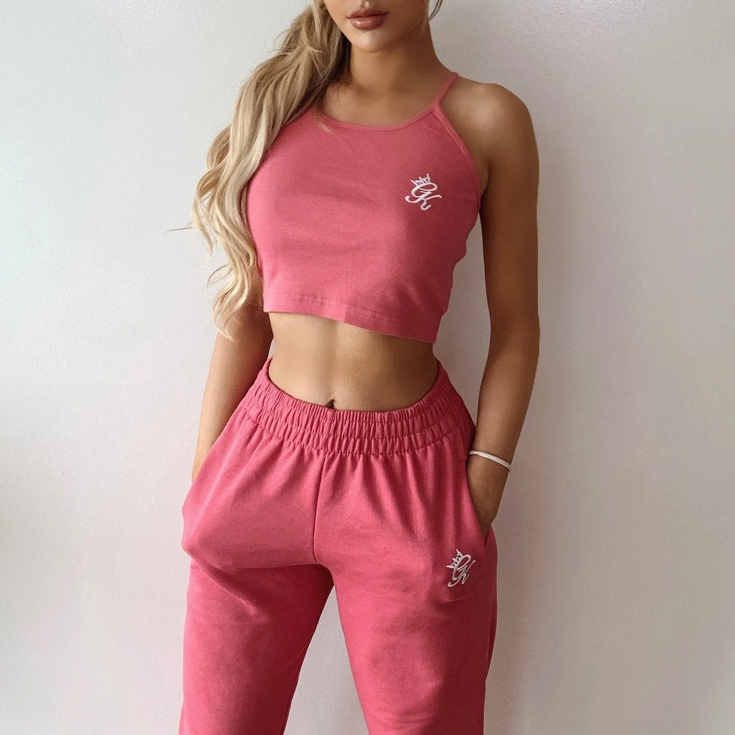 Gym King Ribbed Tank Top - Rose