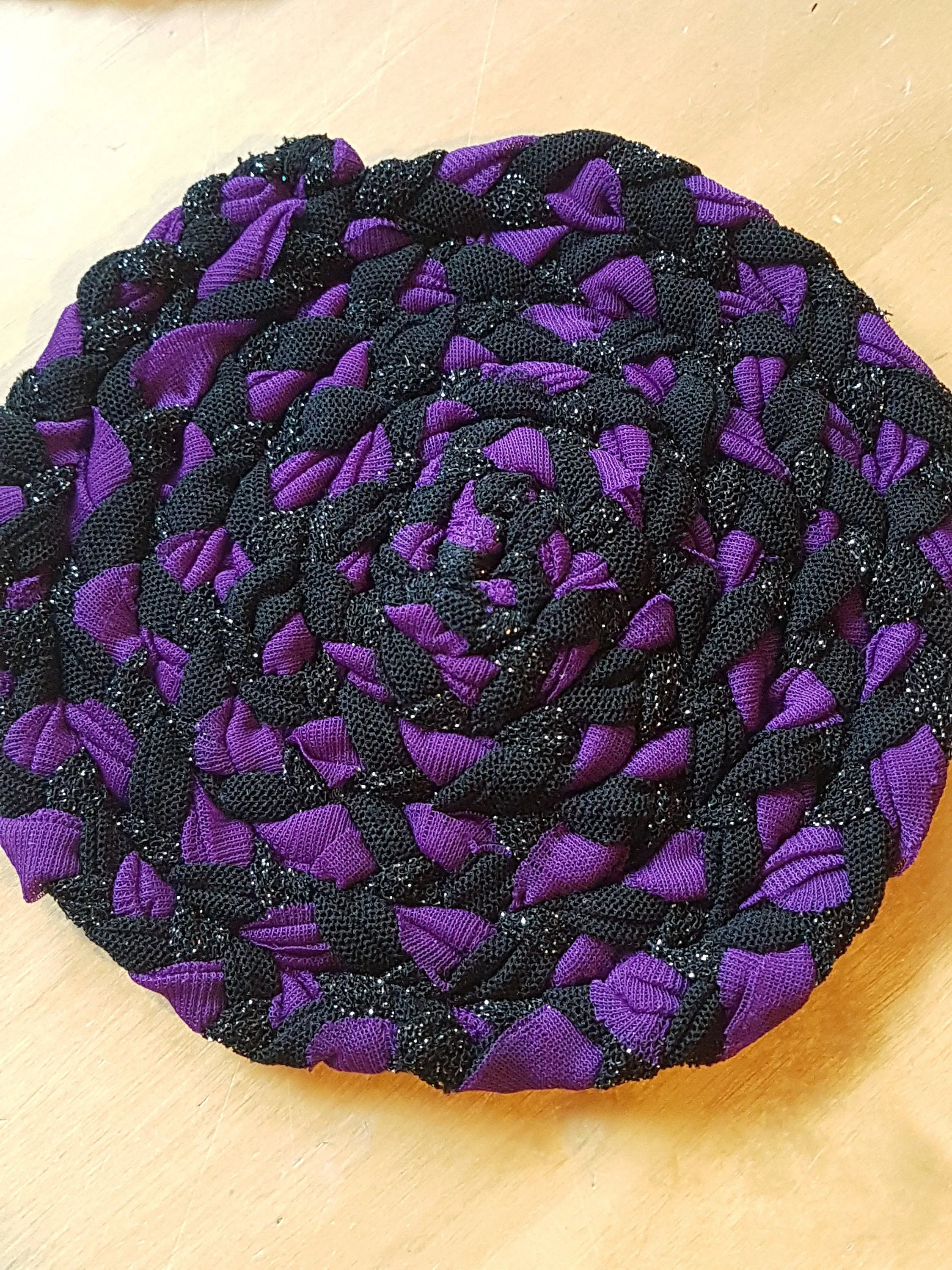 Handmade Coaster Black, Purple, Silver