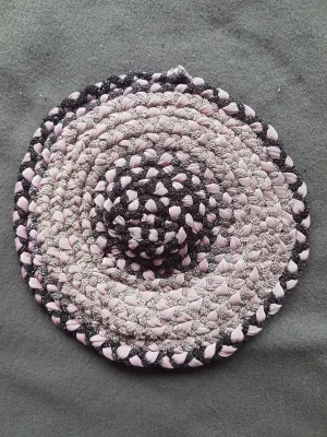 Handmade Coaster Purple Grey Pink Metallic