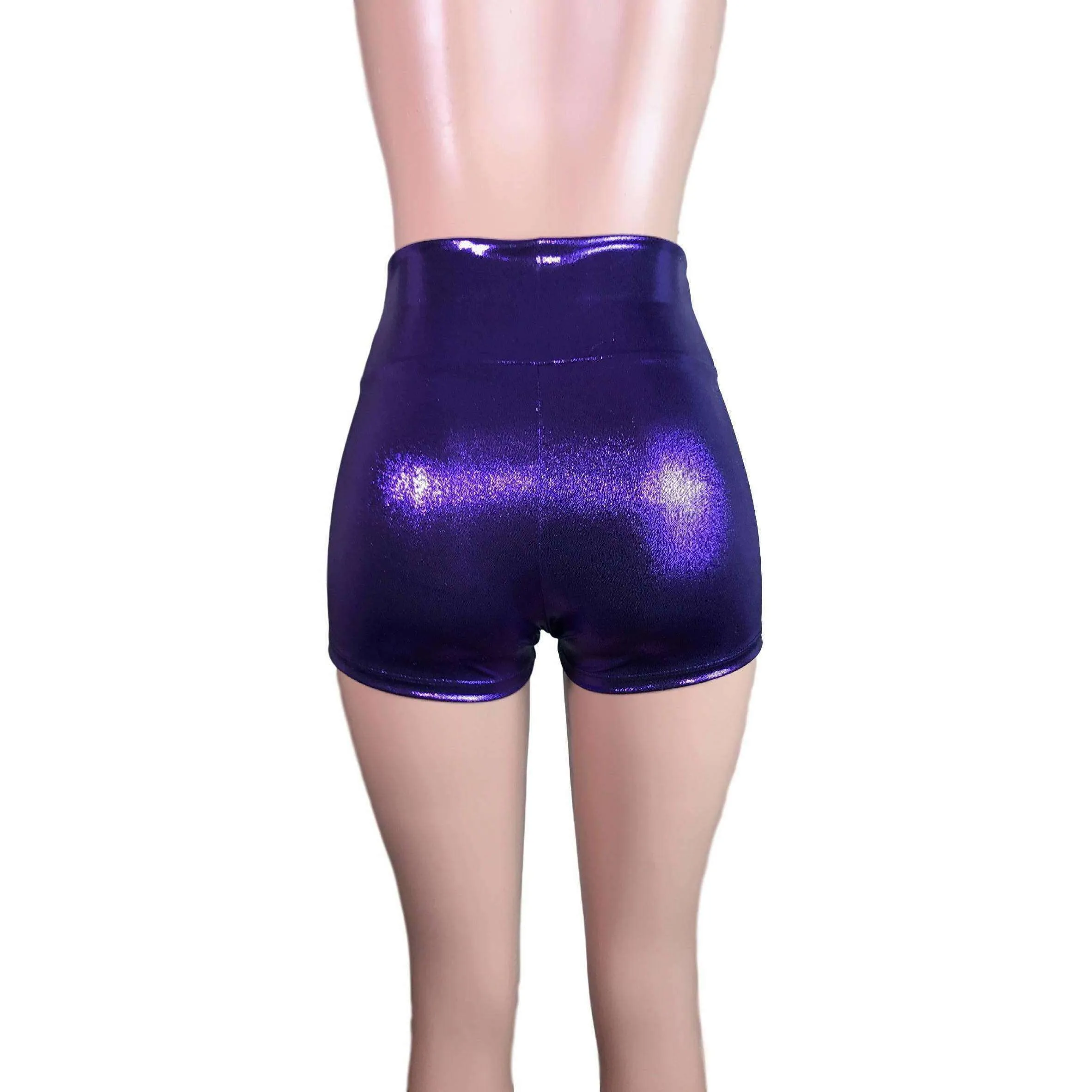 High Waisted Booty Shorts - Purple Mystique