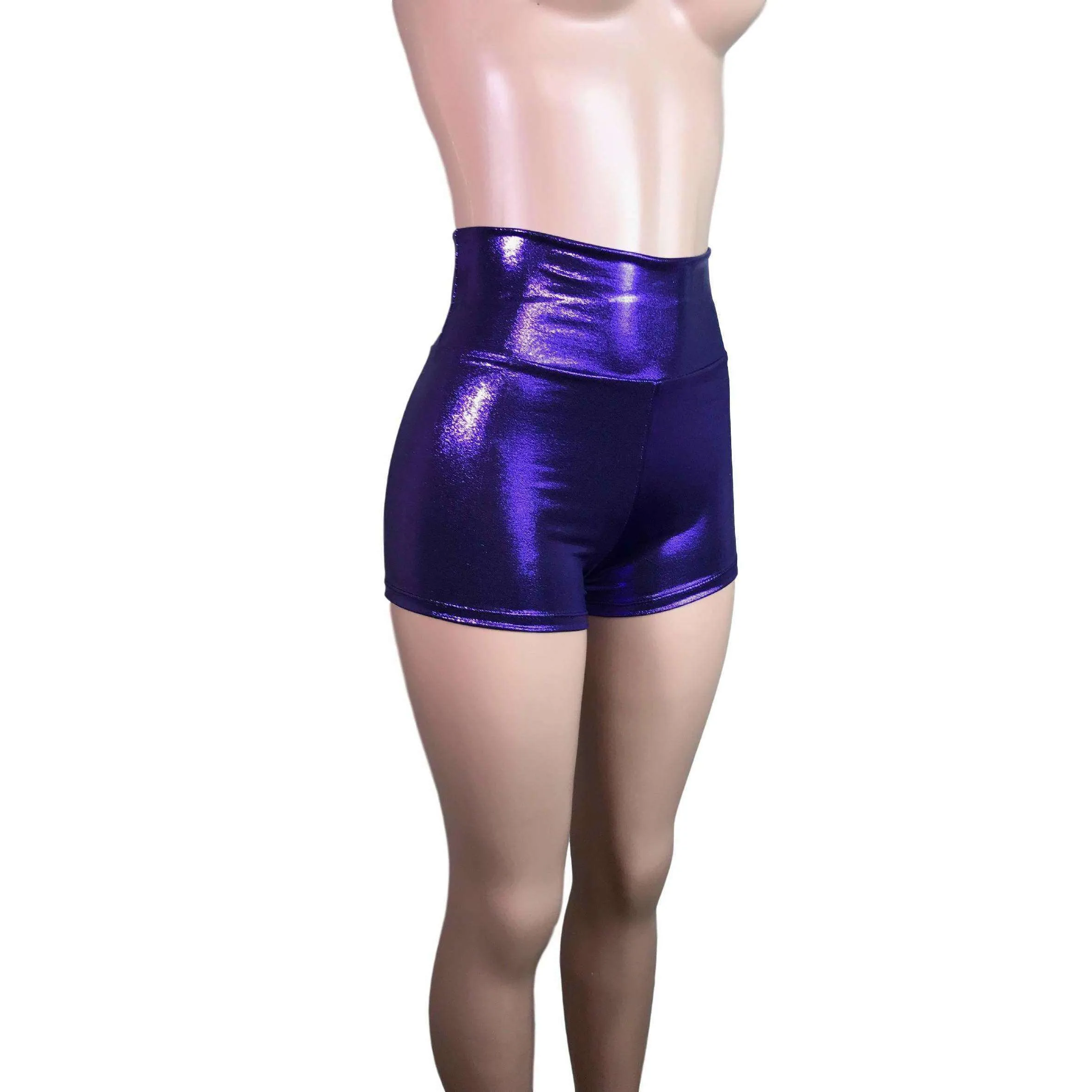 High Waisted Booty Shorts - Purple Mystique