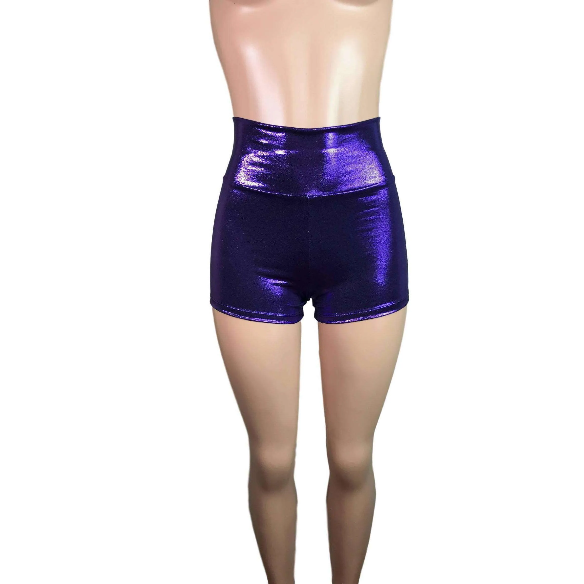 High Waisted Booty Shorts - Purple Mystique