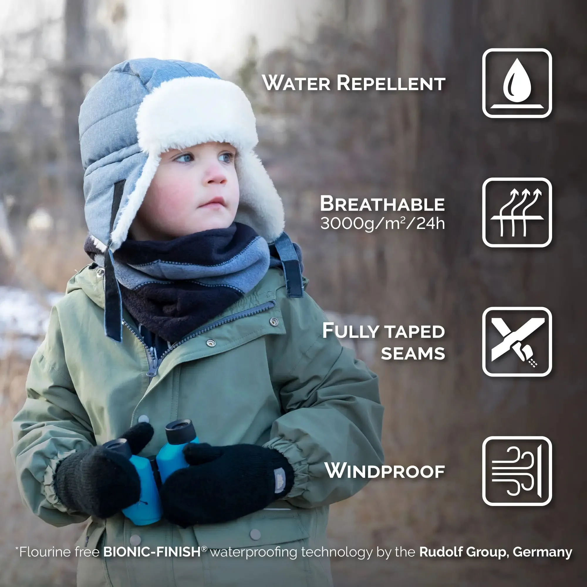 Jan & Jul Kids Toasty-Dry Trapper Hat - Bear