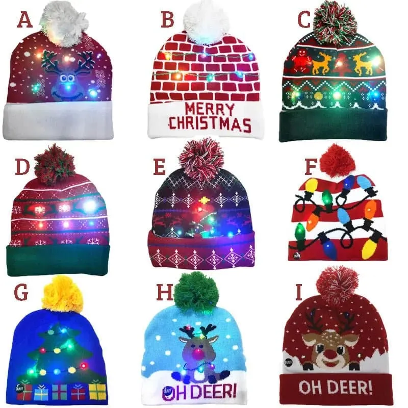 LED Knitted Christmas Hats