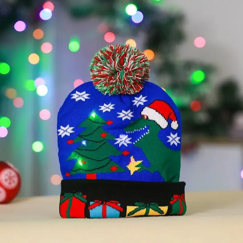 LED Knitted Christmas Hats