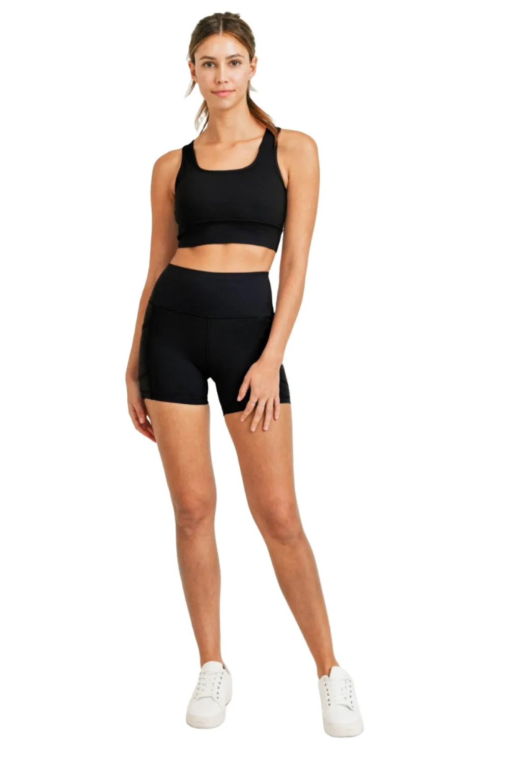 Mono B Contour Band Essential Lycra High-Waisted Shorts APH-A029