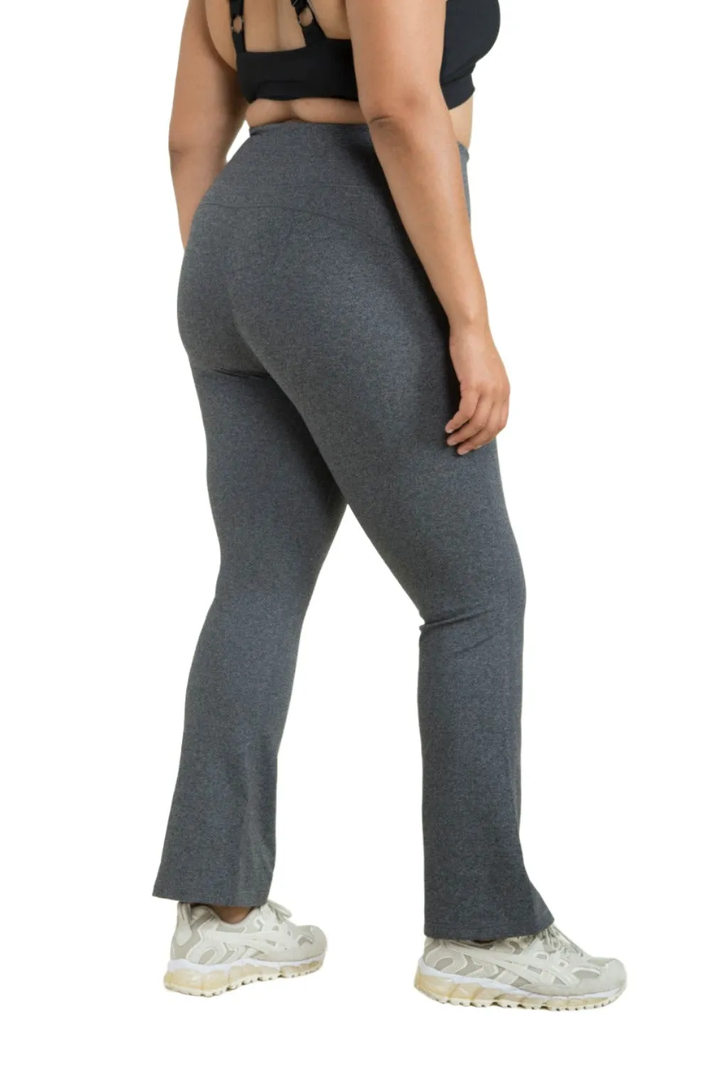 Mono B Flare Swoop Back High-Waisted Leggings APH-A0681 And Plus