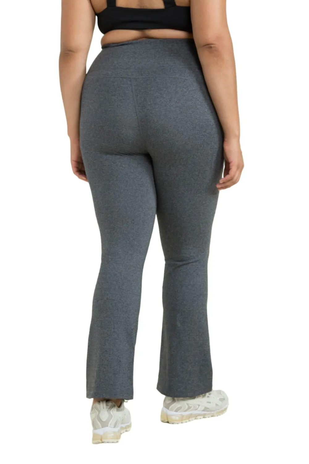 Mono B Flare Swoop Back High-Waisted Leggings APH-A0681 And Plus