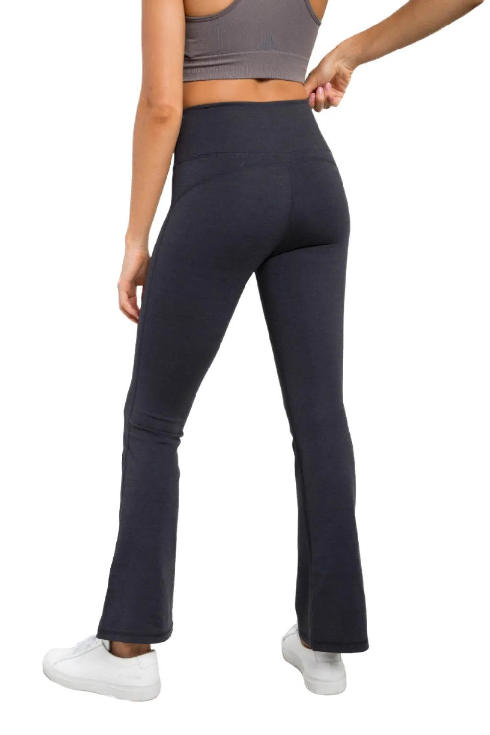 Mono B Flare Swoop Back High-Waisted Leggings APH-A0681 And Plus