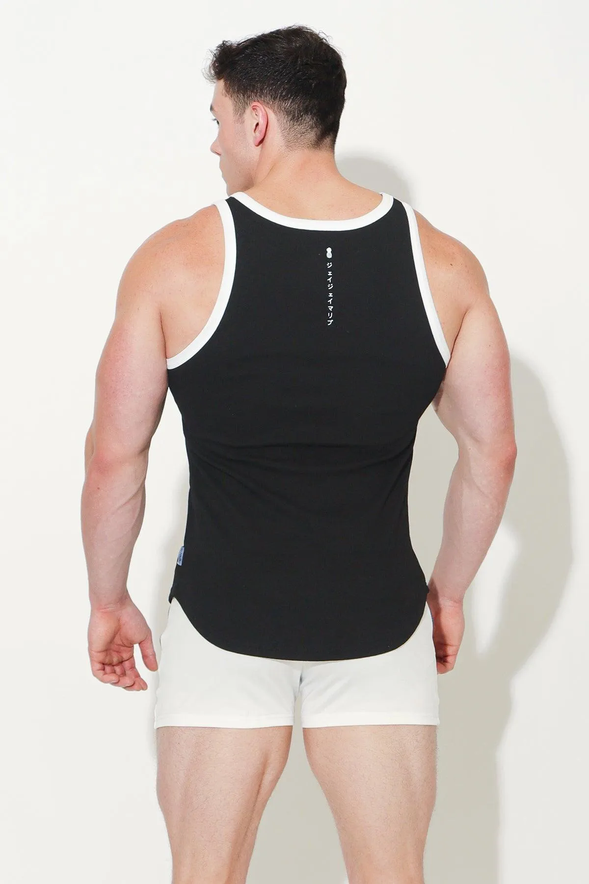 Muscle Fit Ribbed Tank - Malibu Black