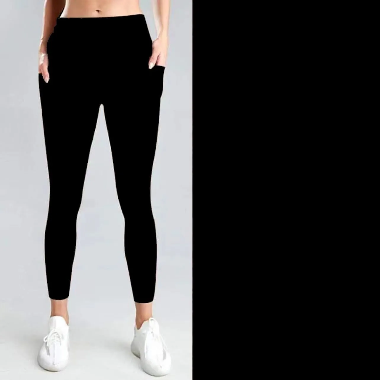 NEW Black Solid with Reinforced Pockets - High-quality Handcrafted Vibrant Leggings