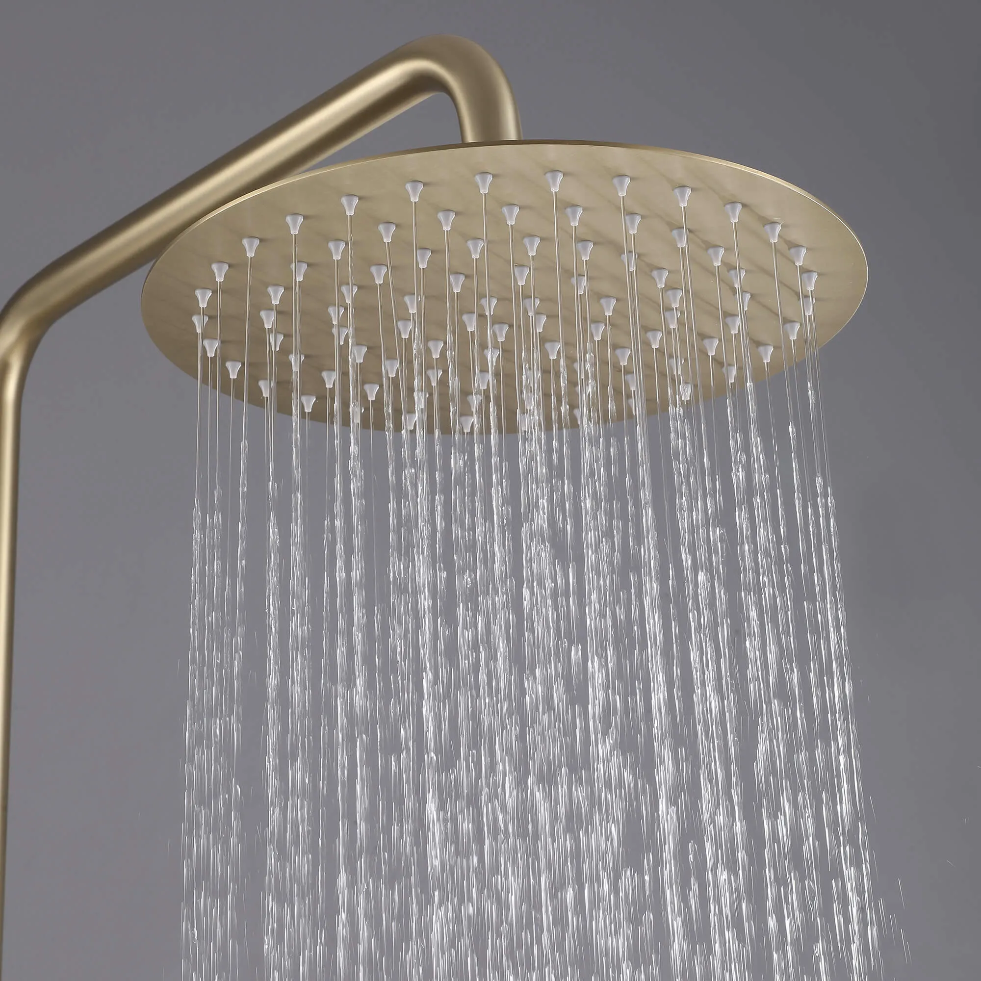 Outdoor Shower Fixture with SUS 304 Stainless Steel 10 Inch Rainfall Shower Head and Adjustable Slide Bar JK0145