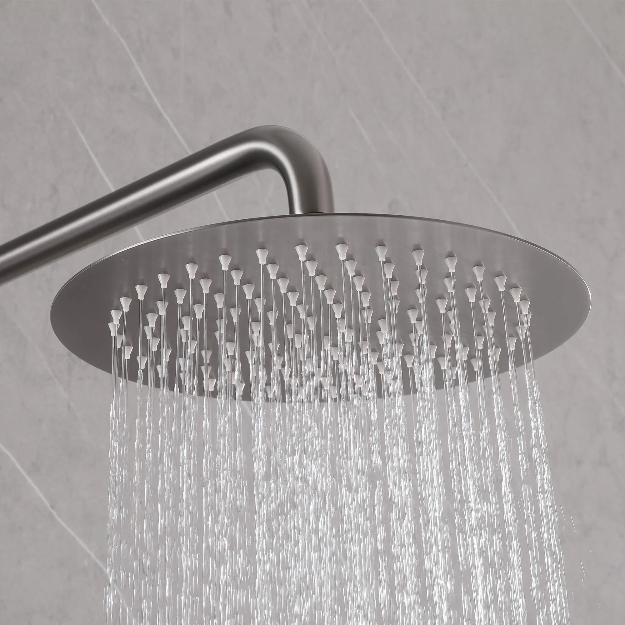 Outdoor Shower Fixture with SUS 304 Stainless Steel 10 Inch Rainfall Shower Head and Adjustable Slide Bar JK0145