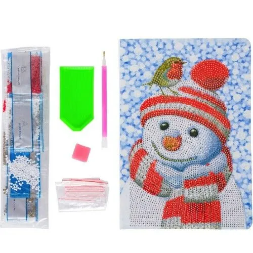 "Friendly Snowman" Crystal Art Notebook