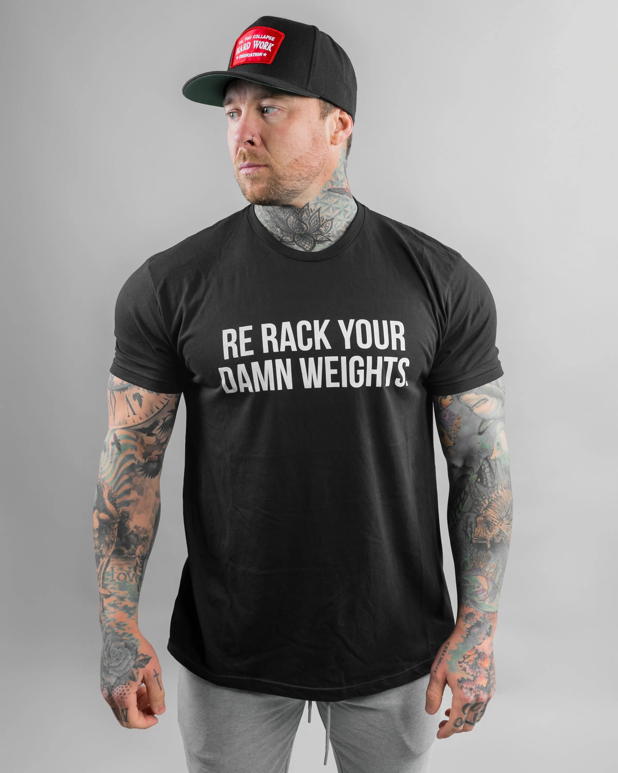 "Re-Rack Your Damn Weight" T-Shirt - Black