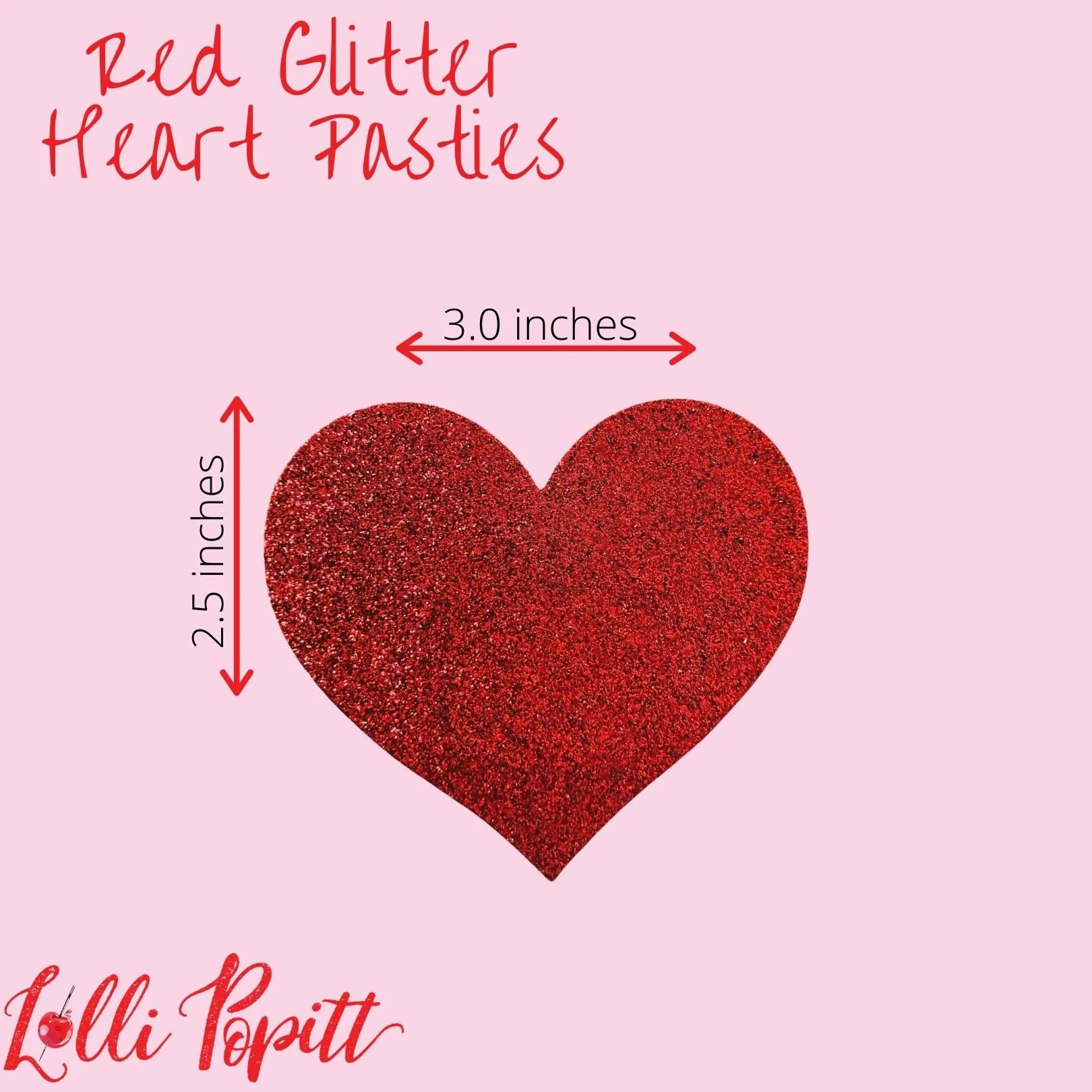 Red Glitter Heart Pasties