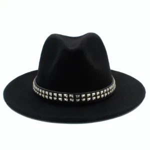 'Shade Bather' Black Stud Fedora Hat