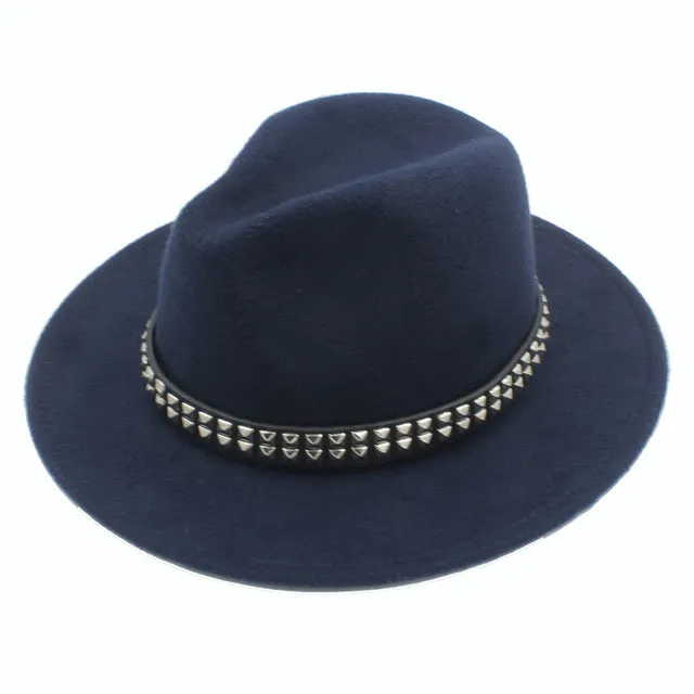 'Shade Bather' Black Stud Fedora Hat