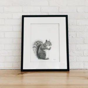 SOLD- Original Artwork - Sleeping Squirrel illustration - "Social Animal" Collection