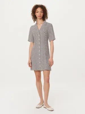 The Camp Collar Printed Dress in White