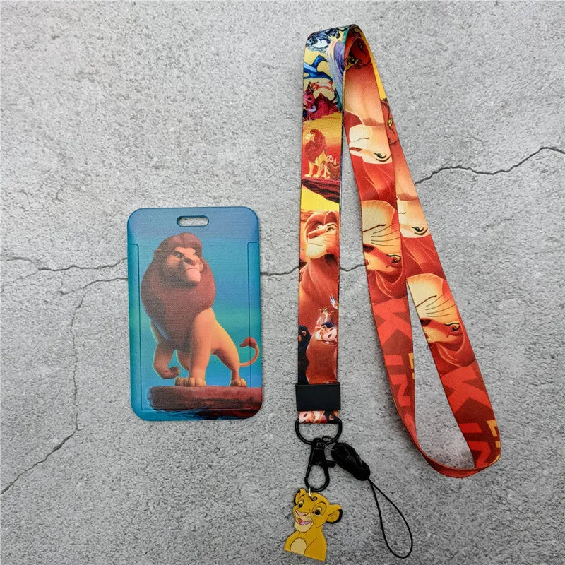 The Lion King Simba Mobile Phone Rope Cartoon Lanyard Card Set