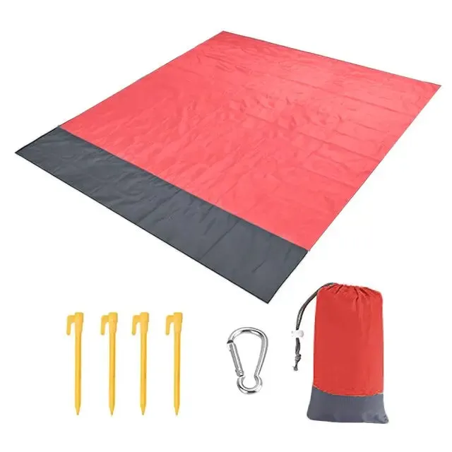 Waterproof Pocket Beach Mat Blanket - Portable and Lightweight Folding Camping Mattress - Outdoor Picnic Mat and Sand Beach Towel - 2x2.1m