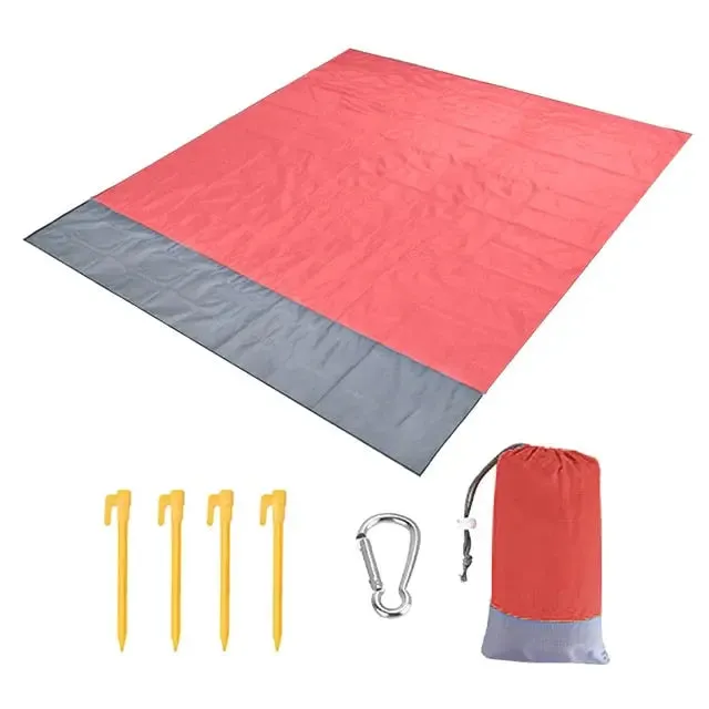 Waterproof Pocket Beach Mat Blanket - Portable and Lightweight Folding Camping Mattress - Outdoor Picnic Mat and Sand Beach Towel - 2x2.1m