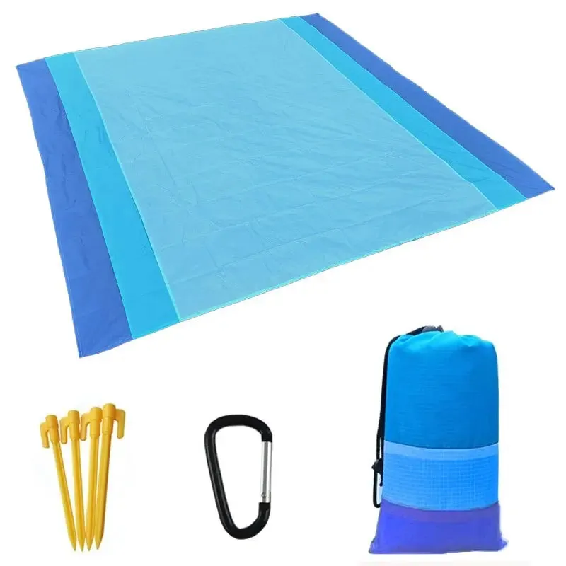 Waterproof Pocket Beach Mat Blanket - Portable and Lightweight Folding Camping Mattress - Outdoor Picnic Mat and Sand Beach Towel - 2x2.1m