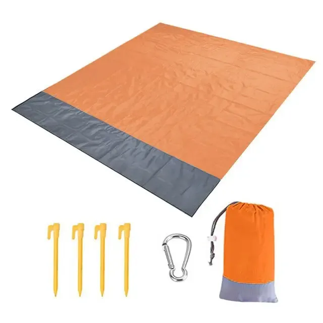 Waterproof Pocket Beach Mat Blanket - Portable and Lightweight Folding Camping Mattress - Outdoor Picnic Mat and Sand Beach Towel - 2x2.1m