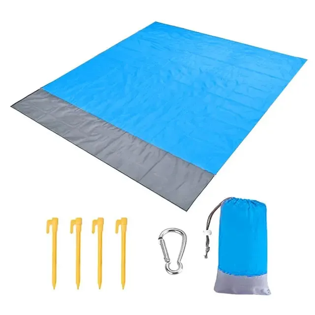 Waterproof Pocket Beach Mat Blanket - Portable and Lightweight Folding Camping Mattress - Outdoor Picnic Mat and Sand Beach Towel - 2x2.1m