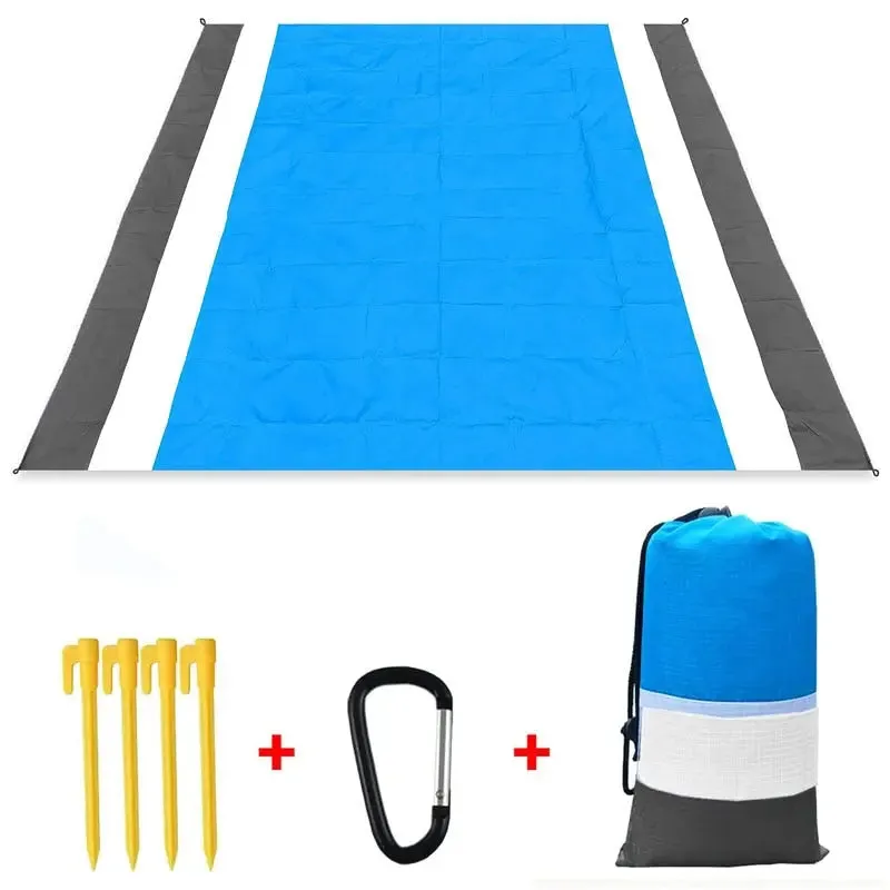 Waterproof Pocket Beach Mat Blanket - Portable and Lightweight Folding Camping Mattress - Outdoor Picnic Mat and Sand Beach Towel - 2x2.1m