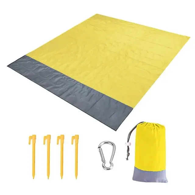 Waterproof Pocket Beach Mat Blanket - Portable and Lightweight Folding Camping Mattress - Outdoor Picnic Mat and Sand Beach Towel - 2x2.1m