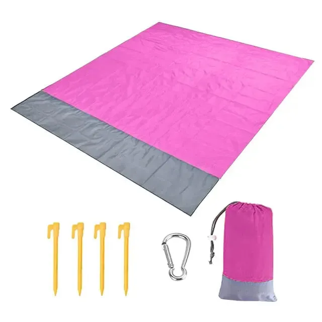 Waterproof Pocket Beach Mat Blanket - Portable and Lightweight Folding Camping Mattress - Outdoor Picnic Mat and Sand Beach Towel - 2x2.1m