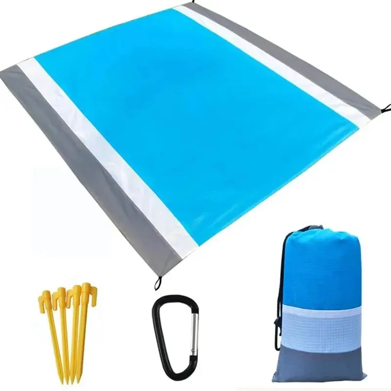 Waterproof Pocket Beach Mat Blanket - Portable and Lightweight Folding Camping Mattress - Outdoor Picnic Mat and Sand Beach Towel - 2x2.1m