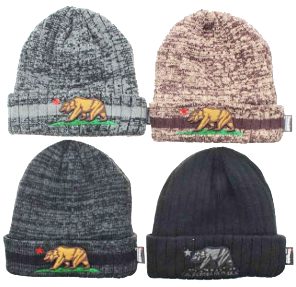 Winter-Hats Adult California Republic Thinsulate Beanie, Assorted