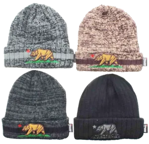 Winter-Hats Adult California Republic Thinsulate Beanie, Assorted