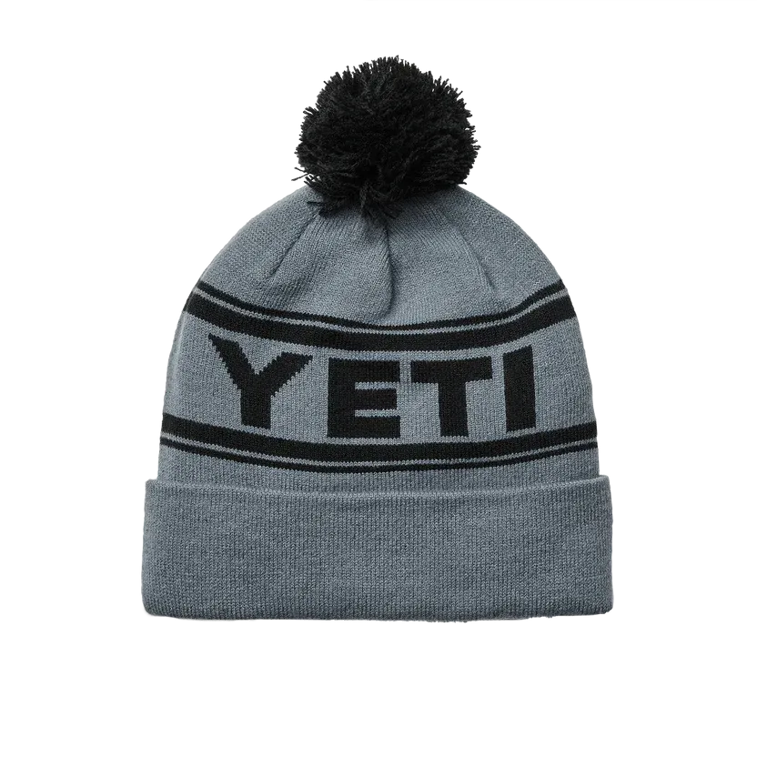 Yeti Retro Knit Beanie Hat Grey / Black