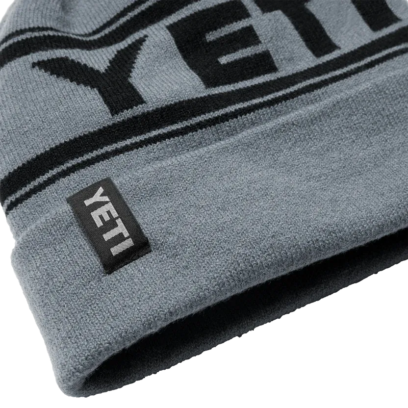 Yeti Retro Knit Beanie Hat Grey / Black