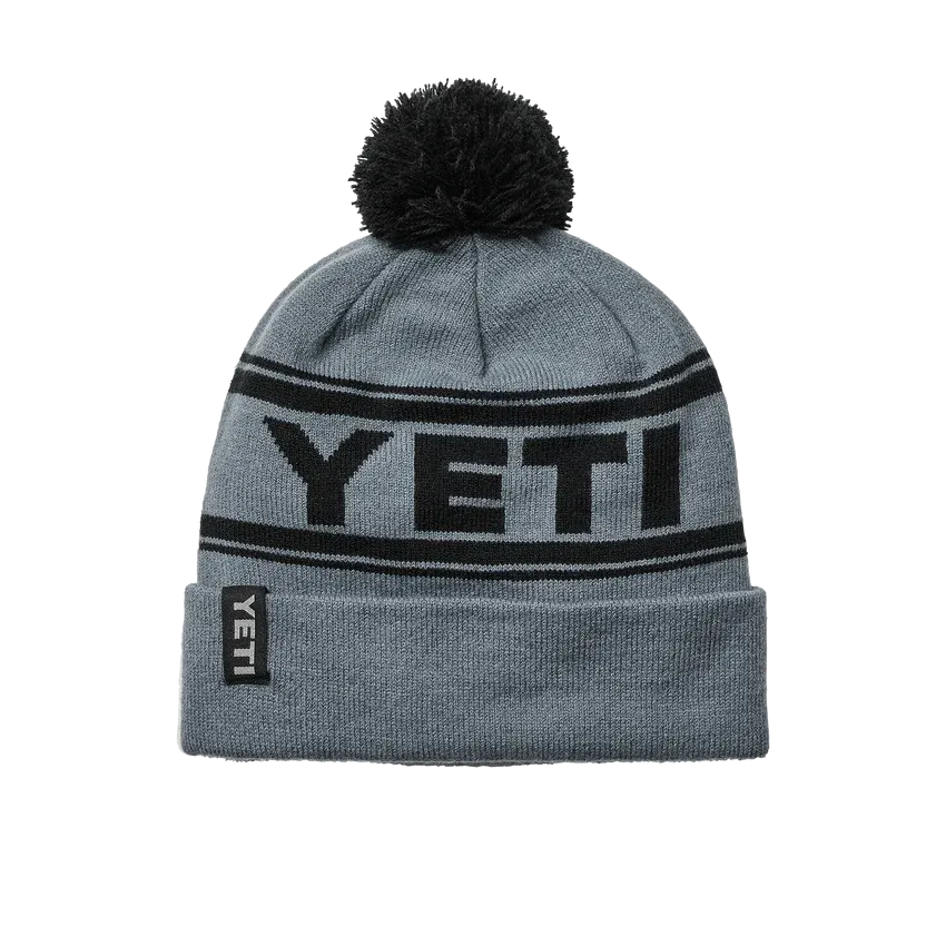 Yeti Retro Knit Beanie Hat Grey / Black